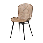 Baxton Studio Sabelle Japandi Natural Brown Finished Wood and Greywashed Rattan 5-Piece Dining Set