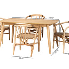 Baxton Studio Kyoto Modern Bohemian Natural Brown Finished Wood and Rattan 5-Piece Dining Set