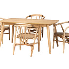 Baxton Studio Kyoto Modern Bohemian Natural Brown Finished Wood and Rattan 5-Piece Dining Set