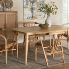 Baxton Studio Kyoto Modern Bohemian Natural Brown Finished Wood and Rattan 5-Piece Dining Set