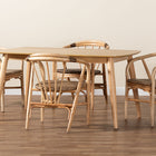 Baxton Studio Kyoto Modern Bohemian Natural Brown Finished Wood and Rattan 5-Piece Dining Set