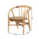 bali & pari Kyoto Modern Bohemian Natural Brown Rattan Dining Chair