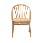 bali & pari Kobe Mid-Century Modern Natural Brown Finished Wood and Rattan Dining Chair