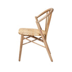 bali & pari Kobe Mid-Century Modern Natural Brown Finished Wood and Rattan Dining Chair