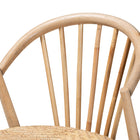 bali & pari Kobe Mid-Century Modern Natural Brown Finished Wood and Rattan Dining Chair