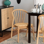 bali & pari Kobe Mid-Century Modern Natural Brown Finished Wood and Rattan Dining Chair