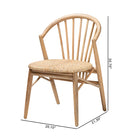 bali & pari Kobe Mid-Century Modern Natural Brown Finished Wood and Rattan Dining Chair