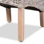 bali & pari Trianna Rustic Transitional Whitewashed Rattan and Natural Brown Finished Wood Dining Chair