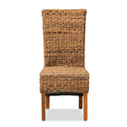 bali & pari Trianna Rustic Transitional Natural Seagrass and Brown Finished Wood Dining Chair