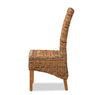 bali & pari Trianna Rustic Transitional Natural Seagrass and Brown Finished Wood Dining Chair