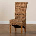 bali & pari Trianna Rustic Transitional Natural Seagrass and Brown Finished Wood Dining Chair