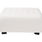 Baxton Studio Athena Modern and Contemporary Ivory Boucle Upholstered and Black Finished Wood Square Ottoman
