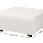 Baxton Studio Athena Modern and Contemporary Ivory Boucle Upholstered and Black Finished Wood Square Ottoman