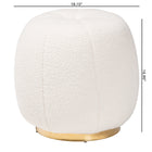 Baxton Studio Raelynn Modern and Contemporary Ivory Boucle Upholstered and Gold Metal Ottoman
