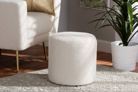Baxton Studio Tori Modern and Contemporary Ivory Boucle Upholstered Ottoman