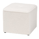 Baxton Studio Isaiah Modern and Contemporary Ivory Boucle Upholstered Ottoman