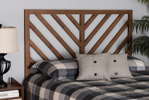 Baxton Studio Belisma Modern and Contemporary Ash Walnut Finished Wood Queen Size Headboard