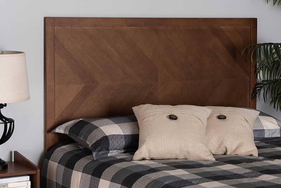 Baxton Studio Terrian Classic and Traditional Ash Walnut Finished Wood Queen Size Headboard