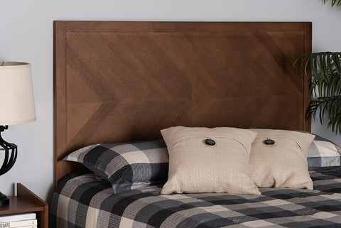 Baxton Studio Terrian Classic and Traditional Ash Walnut Finished Wood Queen Size Headboard