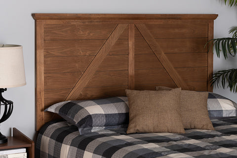 Baxton Studio Yorick Classic and Traditional Ash Walnut Finished Wood Queen Size Headboard