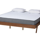 Baxton Studio Sarita Mid-Century Modern Ash Walnut Finished Wood King Size Bed Frame