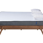 Baxton Studio Sarita Mid-Century Modern Ash Walnut Finished Wood King Size Bed Frame