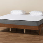 Baxton Studio Sarita Mid-Century Modern Ash Walnut Finished Wood King Size Bed Frame