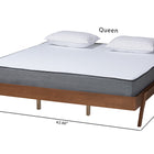 Baxton Studio Sarita Mid-Century Modern Ash Walnut Finished Wood Queen Size Bed Frame