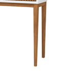 bali & pari Odile Mid-Century Modern Two-Tone Natural Brown and White Bayur Wood 1-Drawer Console Table