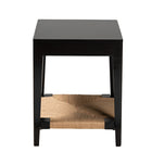 bali & pari Freya Modern Bohemian Black Finished Bayur Wood End Table