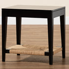 bali & pari Freya Modern Bohemian Black Finished Bayur Wood End Table