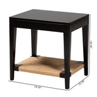 bali & pari Freya Modern Bohemian Black Finished Bayur Wood End Table