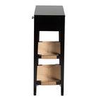 bali & pari Freya Modern Bohemian Black Finished Bayur Wood 1-Drawer Console Table