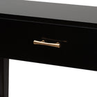 bali & pari Freya Modern Bohemian Black Finished Bayur Wood 1-Drawer Console Table