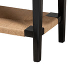 bali & pari Freya Modern Bohemian Black Finished Bayur Wood 1-Drawer Console Table