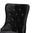 Baxton Studio Honora Contemporary Glam and Luxe Black Velvet Fabric and Silver Metal 2-Piece Dining Chair Set
