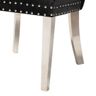 Baxton Studio Honora Contemporary Glam and Luxe Black Velvet Fabric and Silver Metal 2-Piece Dining Chair Set