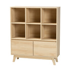 Baxton Studio Danina Japandi Oak Brown Finished Wood Bookshelf