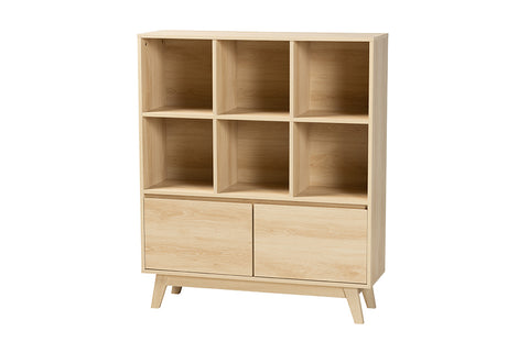 Baxton Studio Danina Japandi Oak Brown Finished Wood Bookshelf