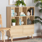 Baxton Studio Danina Japandi Oak Brown Finished Wood Bookshelf
