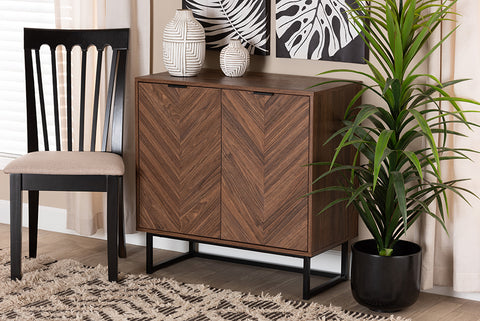Baxton Studio Sadia Modern Walnut Brown Finished Wood Storage Cabinet
