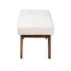 Baxton Studio Rika Japandi Cream Boucle Fabric and Walnut Brown Finished Wood Bench