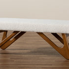 Baxton Studio Rika Japandi Cream Boucle Fabric and Walnut Brown Finished Wood Bench