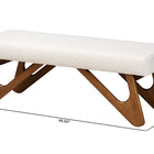 Baxton Studio Rika Japandi Cream Boucle Fabric and Walnut Brown Finished Wood Bench