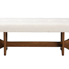 Baxton Studio Theo Japandi Cream Boucle Fabric and Walnut Brown Finished Wood Bench