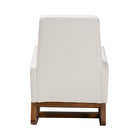 Baxton Studio Yashiya Mid-Century Modern Off-White Boucle Upholstered and Walnut Brown Finished Wood Rocking Chair