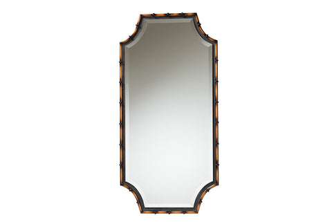 Baxton Studio Lieven Rustic Glam and Luxe Two-Tone Light Brown and Black Finished Metal Accent Wall Mirror