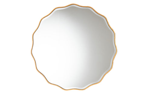 Baxton Studio Weston Modern Glam and Luxe Antique Goldleaf Finished Wood Accent Wall Mirror