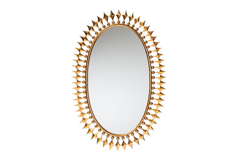 Baxton Studio Rogier Modern Glam and Luxe Antique Goldleaf Metal Accent Wall Mirror