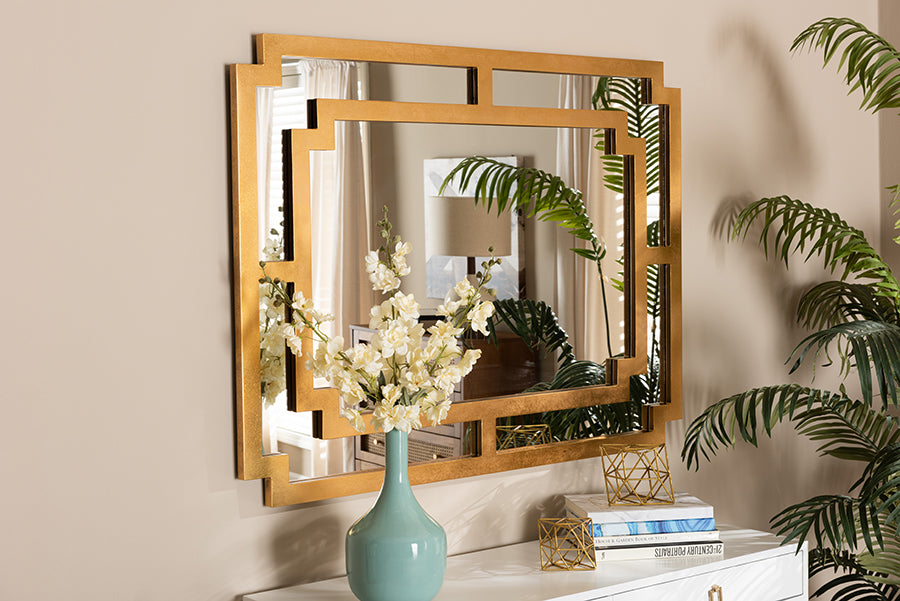 Baxton Studio Dayana Modern and Contemporary Antique Gold Finished Wood Accent Wall Mirror